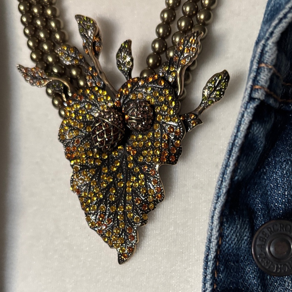 Vintage Heidi Daus Oak Leaf & Acorns Necklace - Picture 6 of 10
